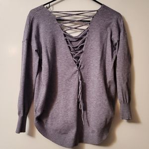 She and Sky long sleeve lace up grey size M